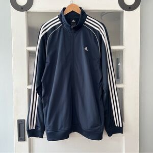 adidas Navy Track Jacket with White Stripes